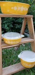 Vintage Pyrex Golden Butterfly Casserole Dishes